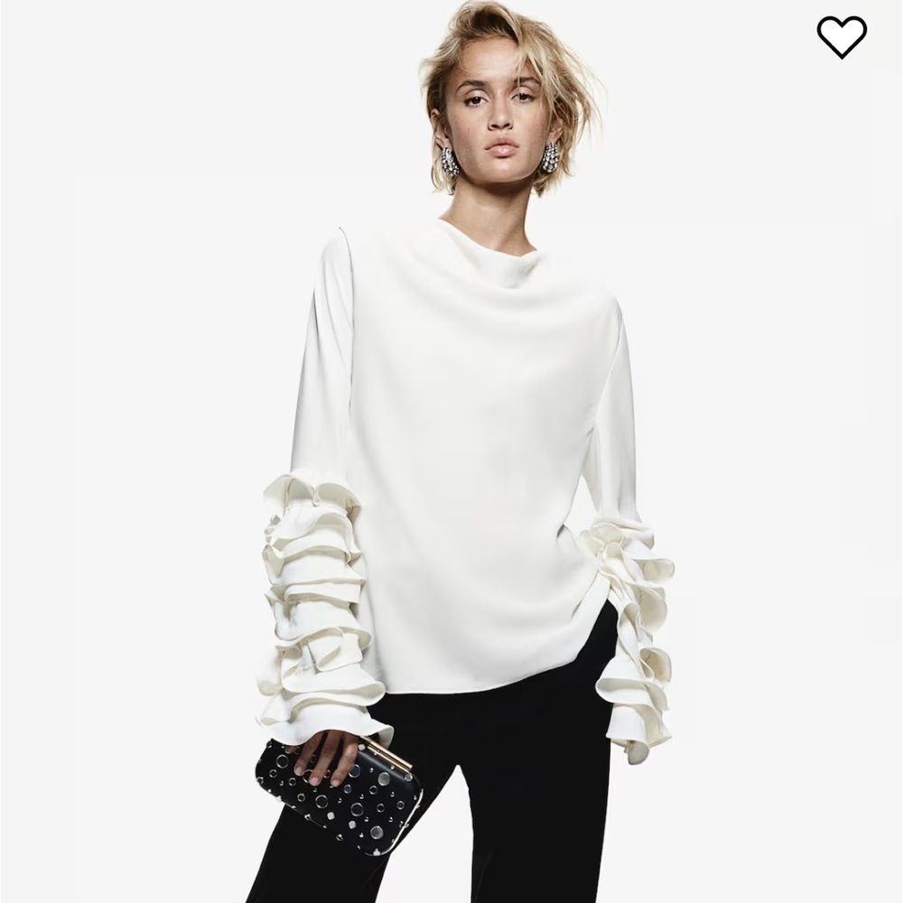 New H&M Ruffle Sleeved Blouse - Picture 7 of 11